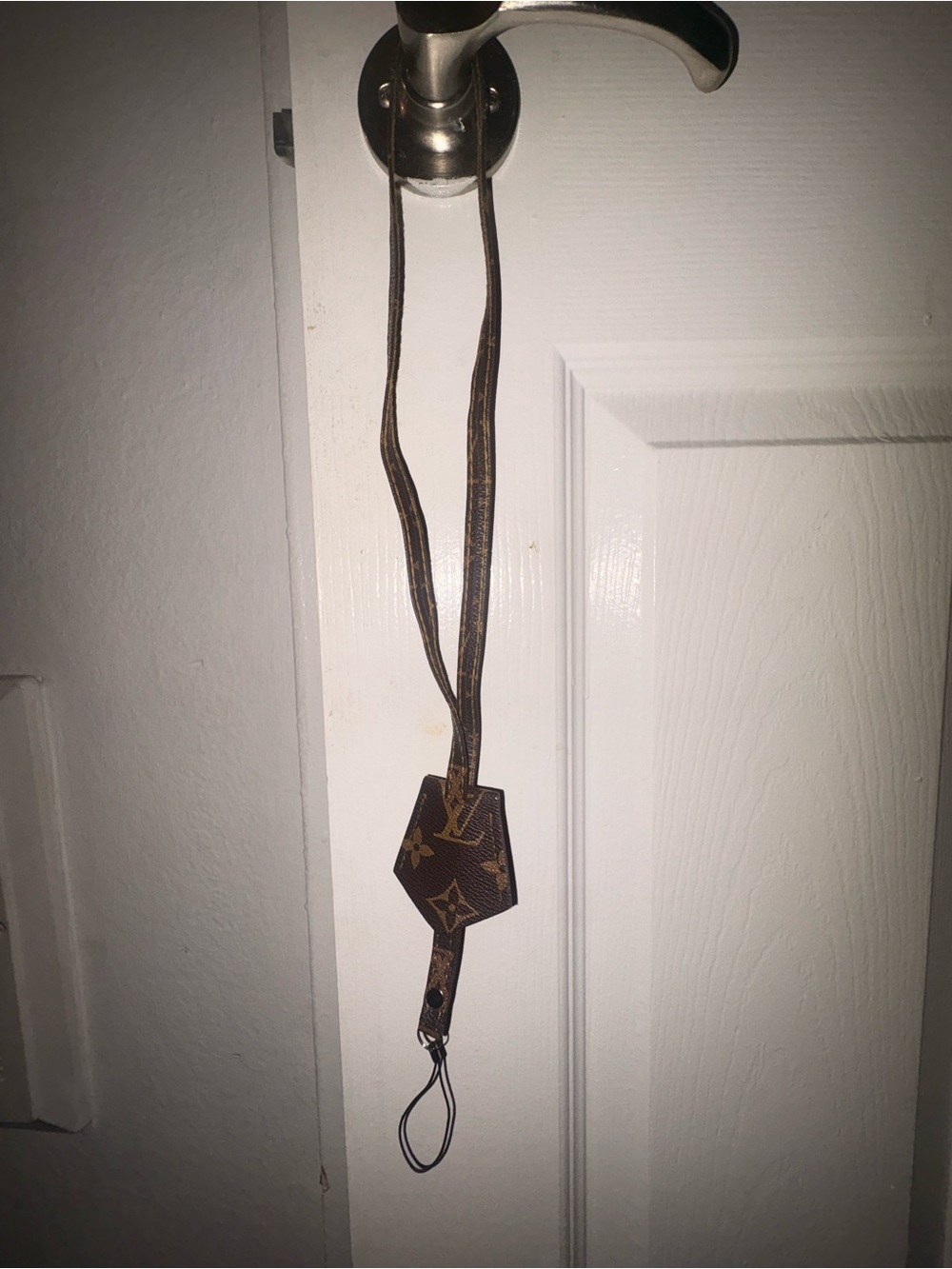 Monogram Brown Leather Lanyard Strap